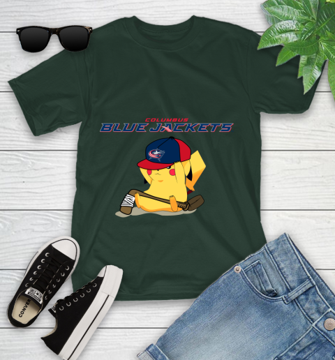NHL Pikachu Hockey Sports Columbus Blue Jackets Youth T-Shirt 5