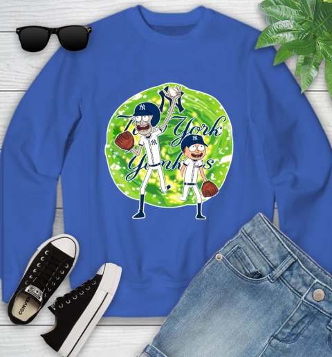 MLB New York Yankees Rick And Morty Baseball Sports Youth Sweatshirt 8
