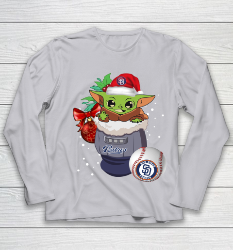 San Diego Padres Christmas Baby Yoda Star Wars Funny Happy MLB Youth Long Sleeve 5