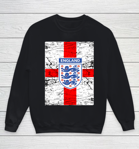 Three Lions On A Shirt European Football England Flag Football Euro Youth Sweatshirt