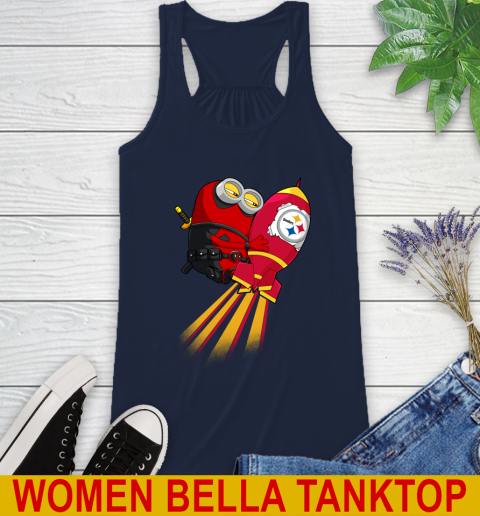 NFL Football Pittsburgh Steelers Deadpool Minion Marvel Shirt Racerback Tank 9