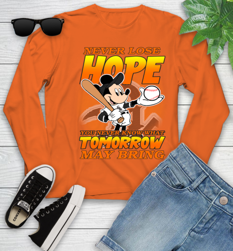 Chicago White Sox MLB Baseball Mickey Disney Never Lose Hope Youth Long Sleeve 3