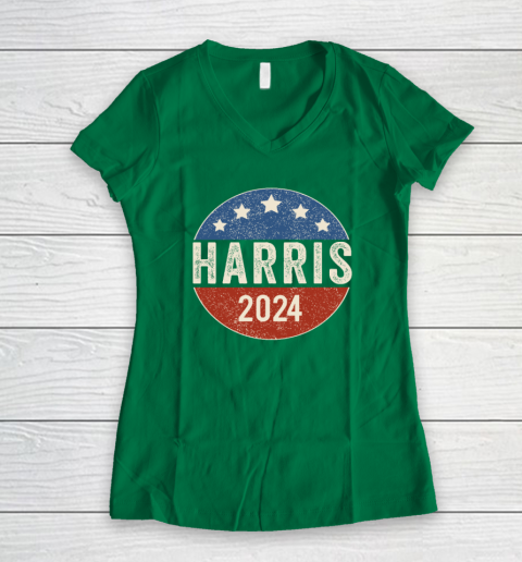 Kamala Harris 2024 For President Campaign US Flag Women's V-Neck T-Shirt 3
