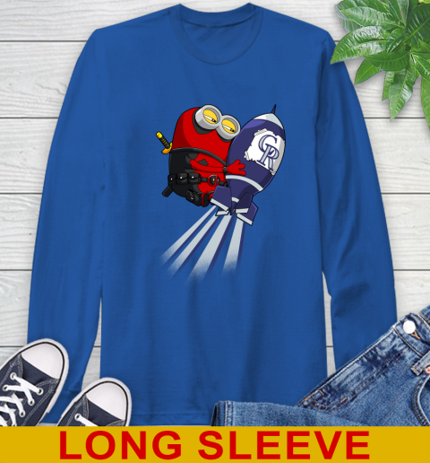 MLB Baseball Colorado Rockies Deadpool Minion Marvel Shirt Long Sleeve T-Shirt 11