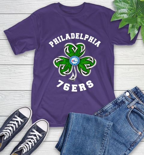 NBA Philadelphia 76ers Three Leaf Clover St Patrick's Day Basketball Sports T-Shirt 5