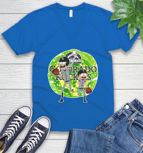 MLB Colorado Rockies Rick And Morty Baseball Sports V-Neck T-Shirt 6