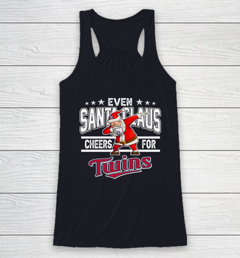 Minnesota Twins Even Santa Claus Cheers For Christmas MLB Racerback Tank 7
