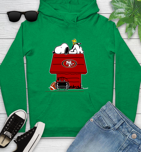 San Francisco 49ers NFL Football Snoopy Woodstock The Peanuts Movie Youth Hoodie 7