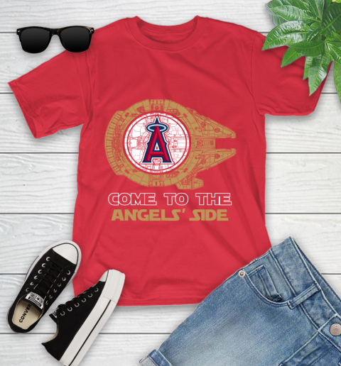 MLB Come To The Los Angeles Angels Side Star Wars Baseball Sports Youth T-Shirt 13