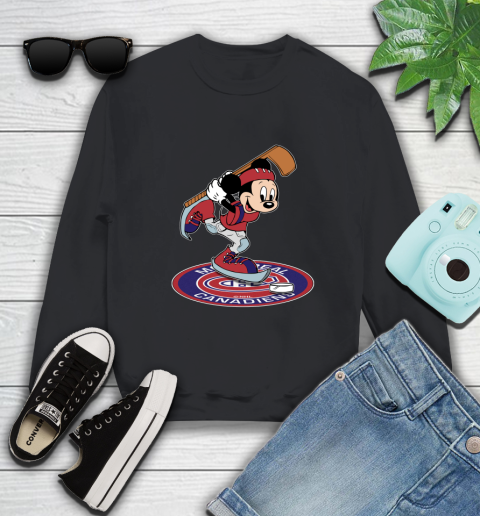 NHL Hockey Montreal Canadiens Cheerful Mickey Disney Shirt Sweatshirt