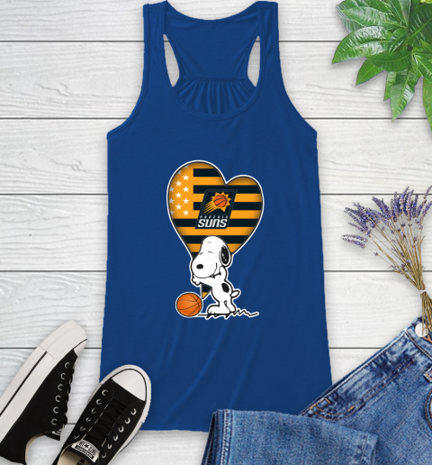 Phoenix Suns NBA Basketball The Peanuts Movie Adorable Snoopy Racerback Tank 9