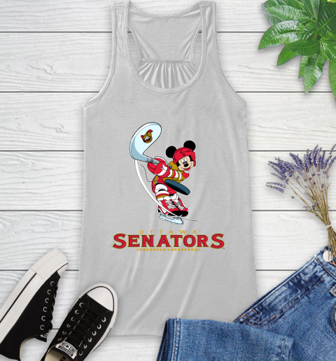 NHL Hockey Ottawa Senators Cheerful Mickey Mouse Shirt Racerback Tank 2