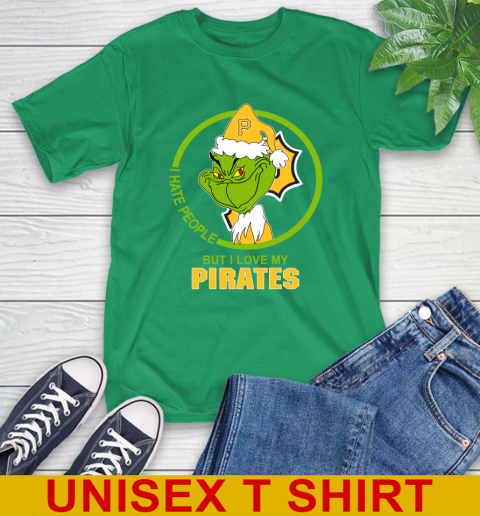 Pittsburgh Pirates MLB Christmas Grinch I Hate People But I Love My Favorite Baseball Team T-Shirt 7
