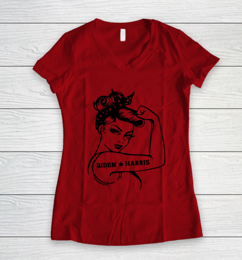 Biden Harris 2020  Joe Biden Kamala Harris Girl Empowerment Women's V-Neck T-Shirt 6