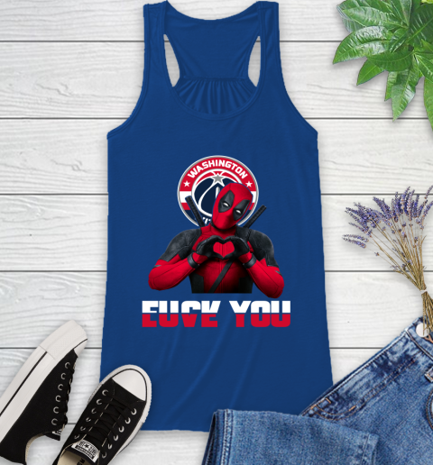 NBA Washington Wizards Deadpool Love You Fuck You Basketball Sports Racerback Tank 8