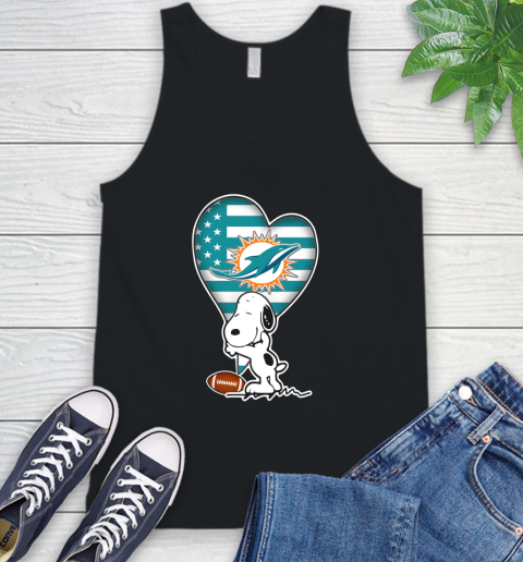 Miami Dolphins NFL Football The Peanuts Movie Adorable Snoopy Tank Top 2