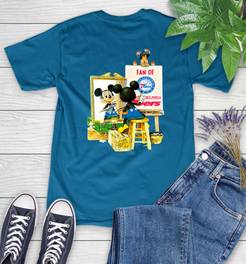 NBA Basketball Philadelphia 76ers Mickey Drawing Shirt 89