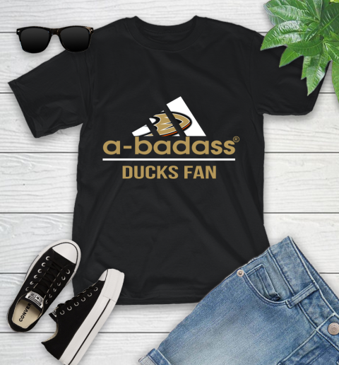 NHL A Badass Anaheim Ducks Fan Adidas Hockey Sports Youth T-Shirt