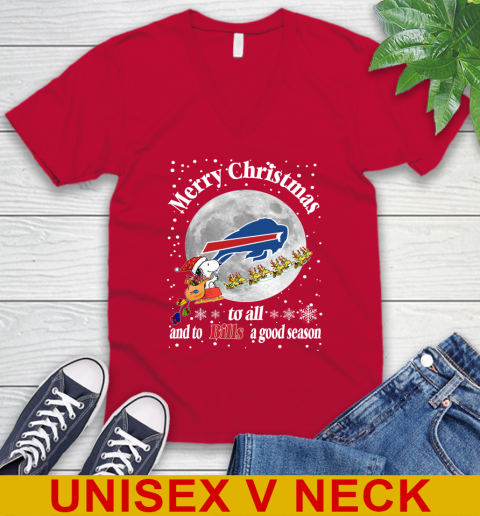 Buffalo Bills Merry Christmas To All And To Bills A Good Season NFL Football Sports V-Neck T-Shirt 6