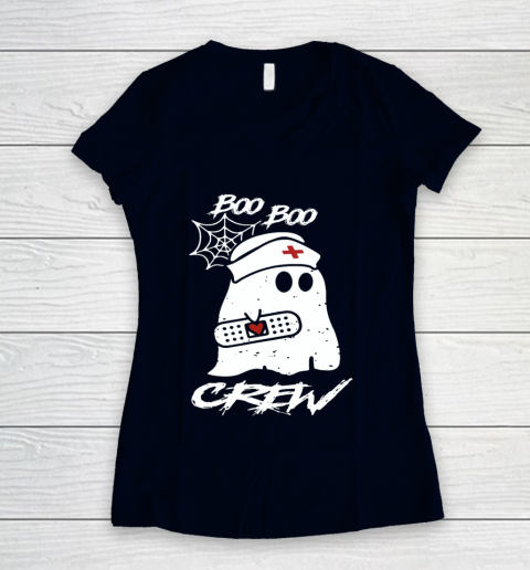 Boo Boo Crew Nurse Ghost Funny Halloween Costume Gift Long Sleeve T Shirt.D2SMT7UJCV Women's V-Neck T-Shirt 2