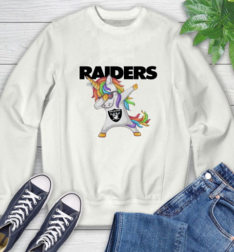 Oakland Raiders NFL Football Funny Unicorn Dabbing Sports Sweatshirt