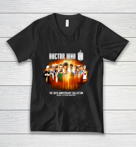 Doctor Who Shirt Dr Who 50th Anniversary V-Neck T-Shirt