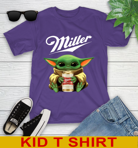 Star Wars Baby Yoda Hugs Miller High Life Beer Shirt 104
