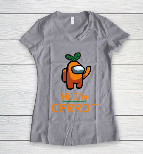 Among Us Shirt IM CARROT ORANGE AMONG A7 Women's V-Neck T-Shirt 2