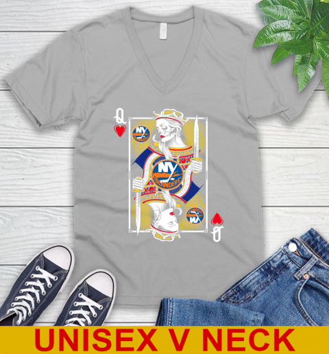NHL Hockey New York Islanders The Queen Of Hearts Card Shirt V-Neck T-Shirt 3