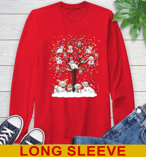 Maltese dog pet lover light christmas tree shirt 66