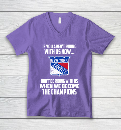 NHL New York Rangers Hockey We Become The Champions V-Neck T-Shirt 8