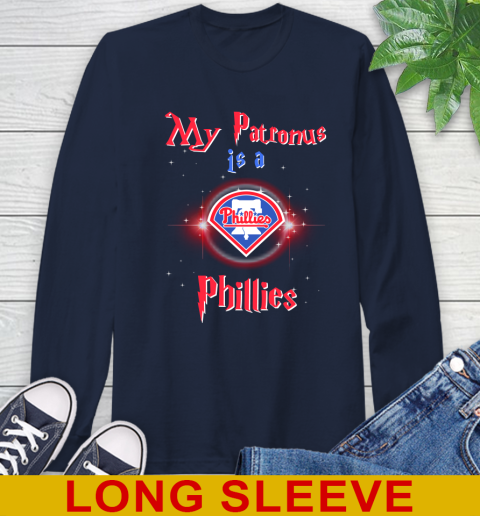 MLB Baseball Harry Potter My Patronus Is A Philadelphia Phillies Long Sleeve T-Shirt 3