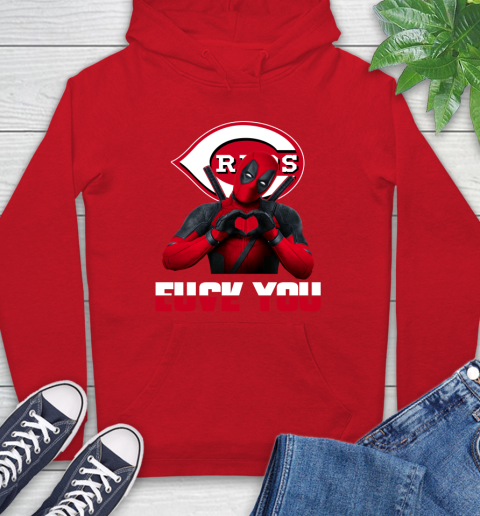 MLB Cincinnati Reds Deadpool Love You Fuck You Baseball Sports Hoodie 10