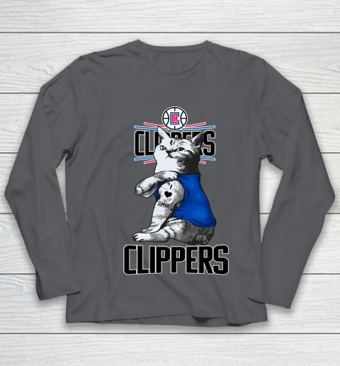 NBA Basketball My Cat Loves LA Clippers Youth Long Sleeve 6