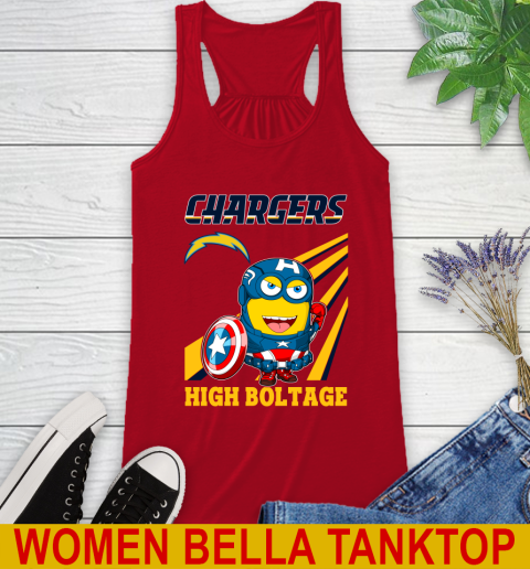 NFL Football Los Angeles Chargers Captain America Marvel Avengers Minion Shirt Racerback Tank 4