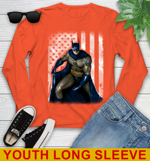 Indianapolis Colts NFL Football Batman DC American Flag Shirt Youth Long Sleeve 3