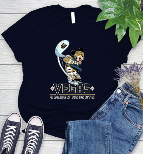 NHL Hockey Vegas Golden Knights Cheerful Mickey Mouse Shirt Women's T-Shirt 3