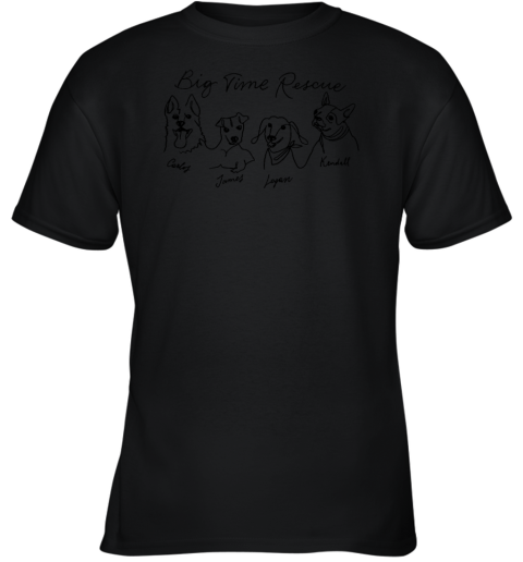 Big Time Rescue Love Dogs Wags And Walks Youth T-Shirt