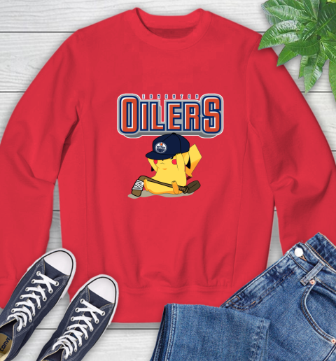 NHL Pikachu Hockey Sports Edmonton Oilers Sweatshirt 10