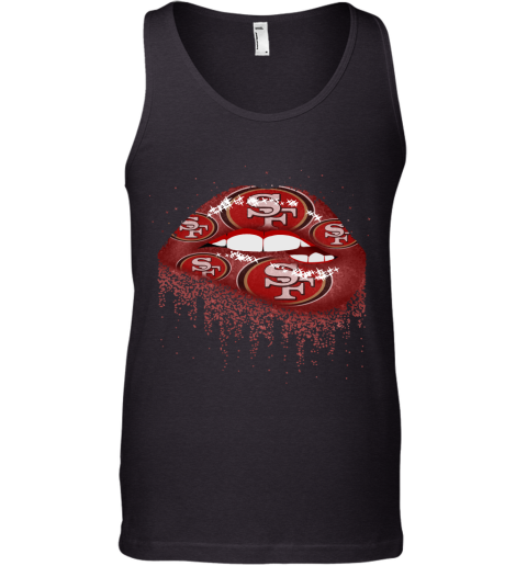 Biting Glossy Lips Sexy San Francisco 49ers NFL Football Tank Top