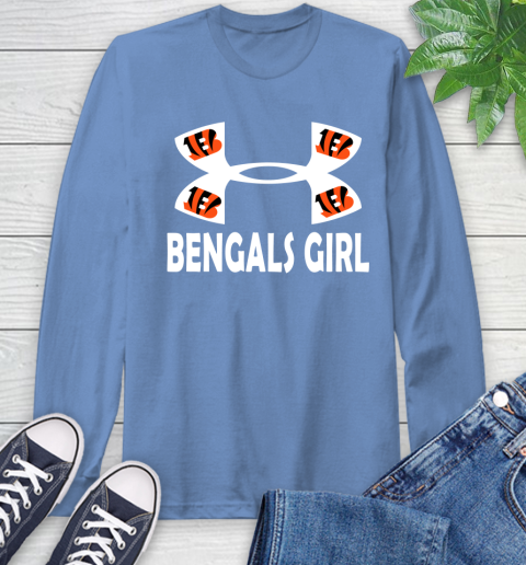 NFL Cincinnati Bengals Girl Under Armour Football Sports Long Sleeve T-Shirt 12