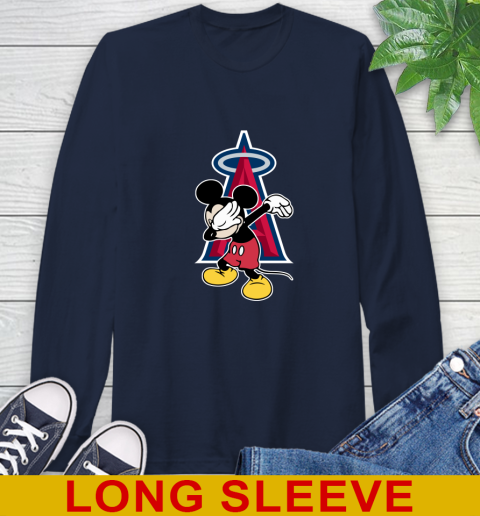Los Angeles Angels MLB Baseball Dabbing Mickey Disney Sports Long Sleeve T-Shirt 4