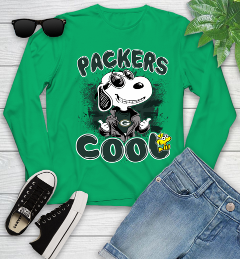 NFL Football Green Bay Packers Cool Snoopy Shirt Youth Long Sleeve 6