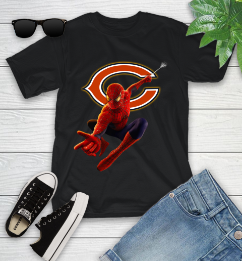 NFL Spider Man Avengers Endgame Football Chicago Bears Youth T-Shirt 2
