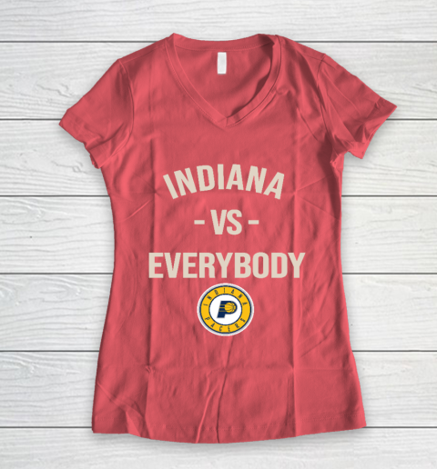 Indiana Pacers Vs Everybody Women's V-Neck T-Shirt 4