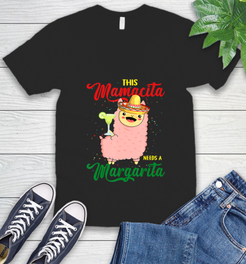 Nurse Shirt This Mamacita needs a Margarita Llama T Shirt V-Neck T-Shirt