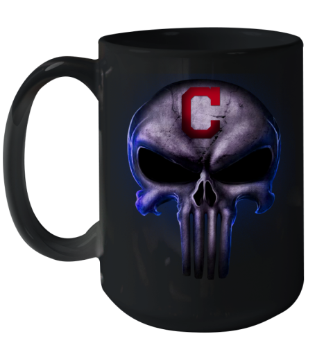 Cleveland Indians MLB Baseball Punisher Skull Sports Ceramic Mug 15oz