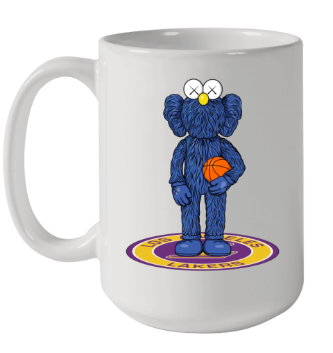 NBA Basketball Los Angeles Lakers Kaws Bff Blue Figure Shirt Ceramic Mug 15oz