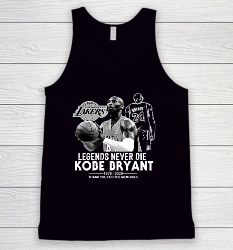 Kobe Bryant Legends Never Die 1978 2020 Thank You For The Memories Tank Top