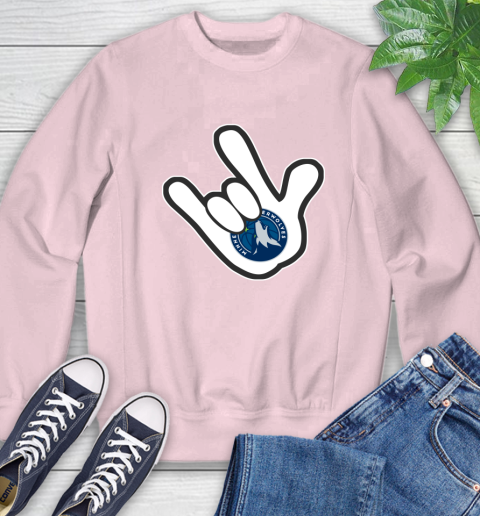 Minnesota Timberwolves NBA Basketball Mickey Rock Hand Disney Sweatshirt 9